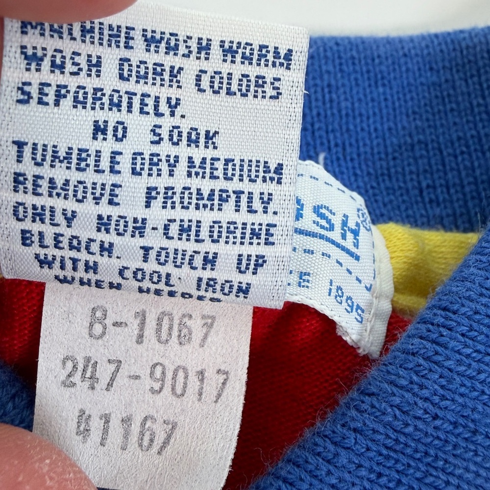 VTG OshKosh B’Gosh 4T Striped Primary Secondary Colors Polo Made‎ in USA - Picture 6 of 10